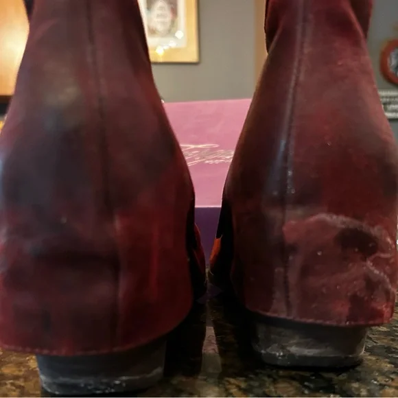 Fergie Dark Burgundy Heeled Boots - Picture 6 of 6